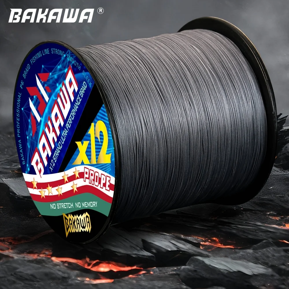 BAKAWA-sedal de pesca trenzado de 12 hebras, 300M, PE, agua de mar, agua dulce, accesorios para equipos de pesca de carpa, línea multifilamento duradera - imagen 5