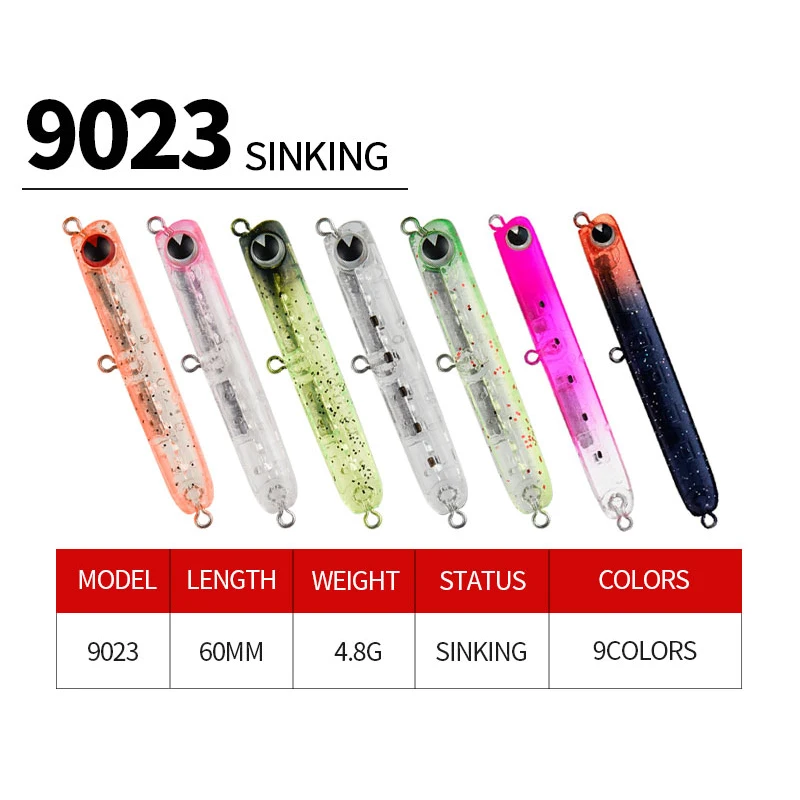 Señuelo de pesca de lápiz que se hunde, 1 piezas, 60mm, 4,8g, señuelo de manivela para perro, señuelo duro para Lucio, trucha, Swimbait duro pequeño - imagen 5