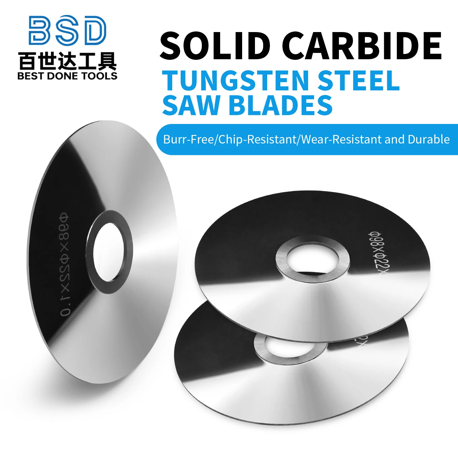 Cortadores de disco redondos de carburo cementado sólido Φ98XΦ22X1,0 mm - Cuchillas no dentadas para corte de tableros corrugados