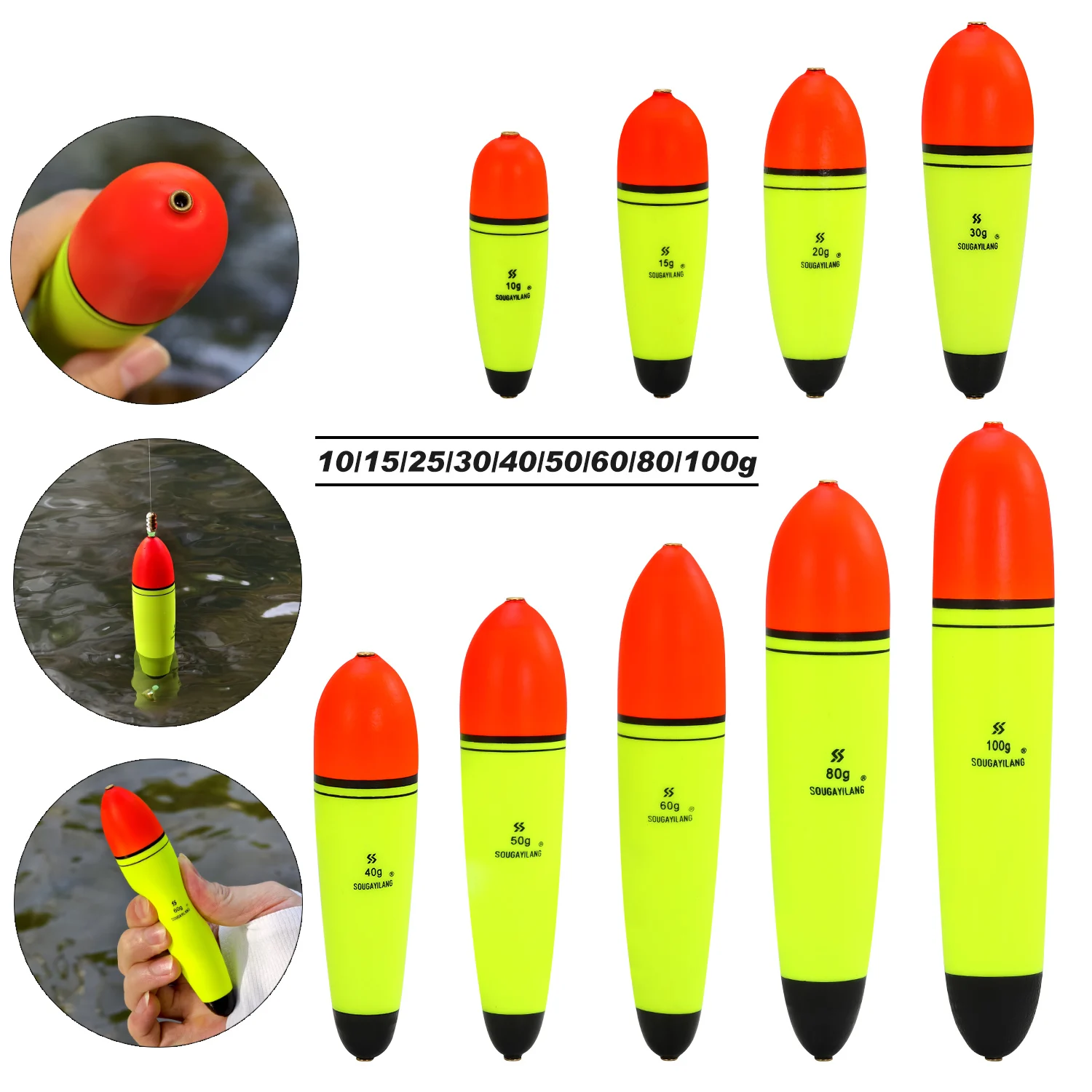 Sougayilang 5 uds flotador de pesca EVA 10-100g palo ligero espuma plástico mar pesca en roca flotadores llamativos para cebo multifuncional - imagen 2