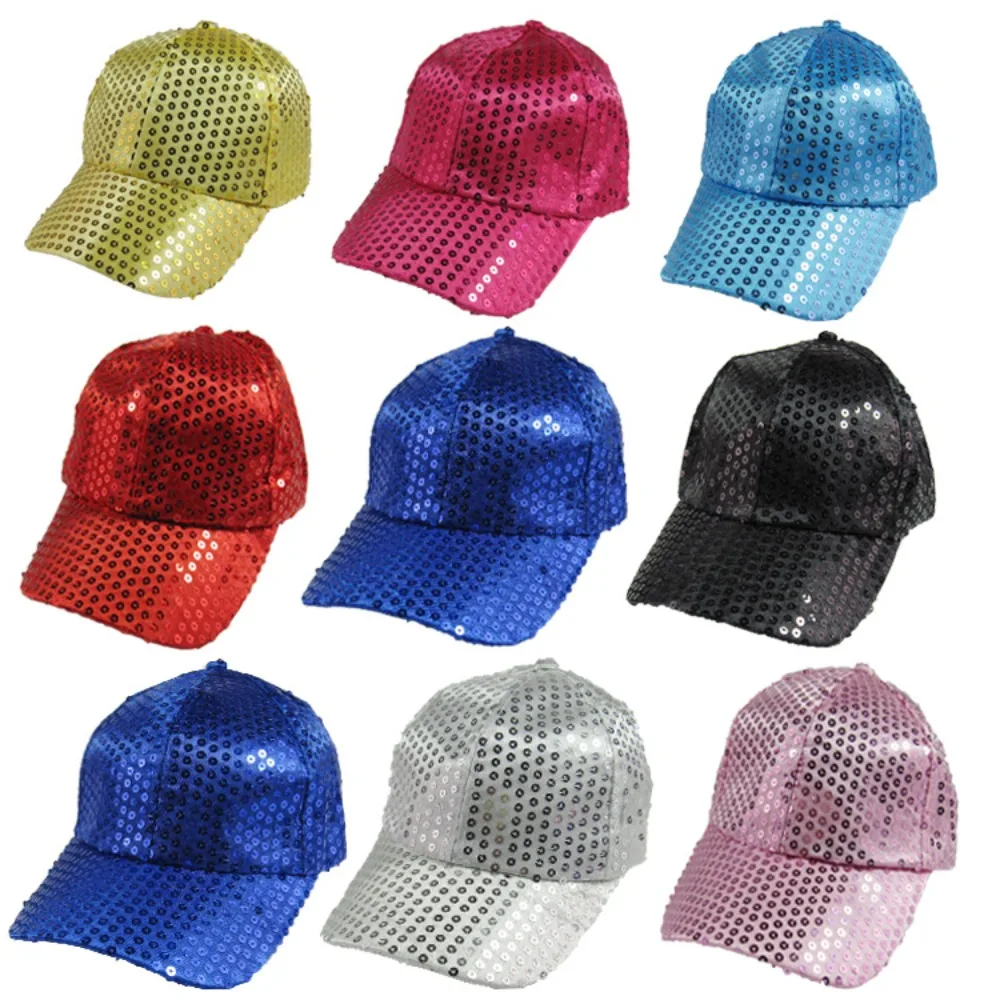 Nueva gorra de béisbol con lentejuelas, vestido de fiesta brillante, gorra con visera, Cosplay, Punk, Hip Hop, sombrero para el sol, fiesta