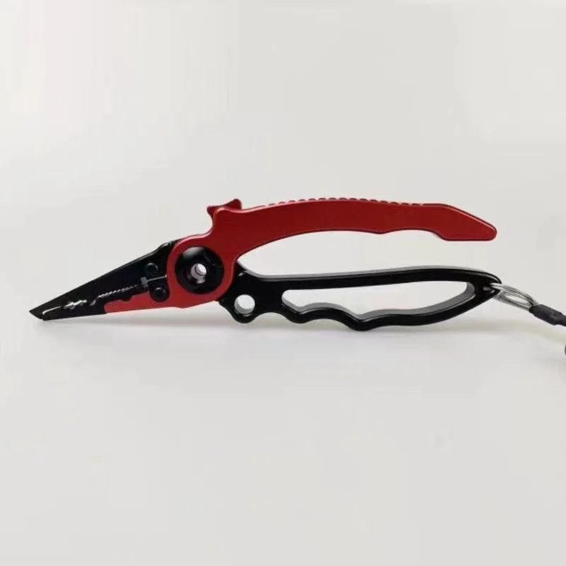 HAIMALUO-Alicates de pesca Piscifun, cortadores de trenza de aluminio, Alicates de anillo dividido, removedor de anzuelos, soporte de pescado con funda y cordón - imagen 2