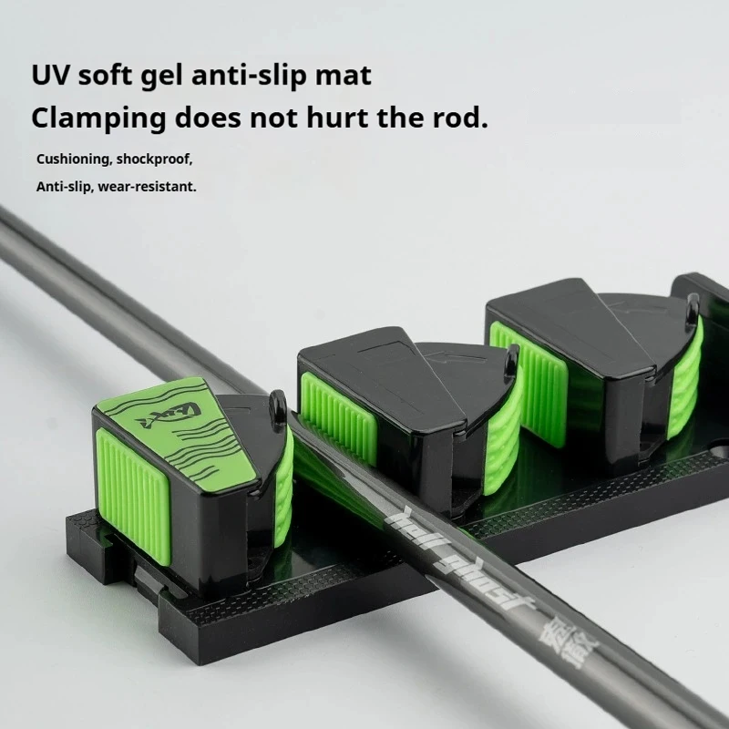 Estante de exhibición para caña de pescar montado en la pared, soporte para caña colgante para montaje en pared, instalación sin taladro |   Almacenamiento de varillas de opción lista para taladros - imagen 2