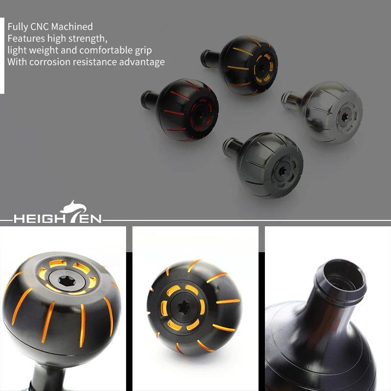 Carrete de pesca de fibra de carbono HEIGHTEN, rueda giratoria de fundición única, manivela de mano, cigüeñal de rueda de pesca de un solo agarre redondo - imagen 5