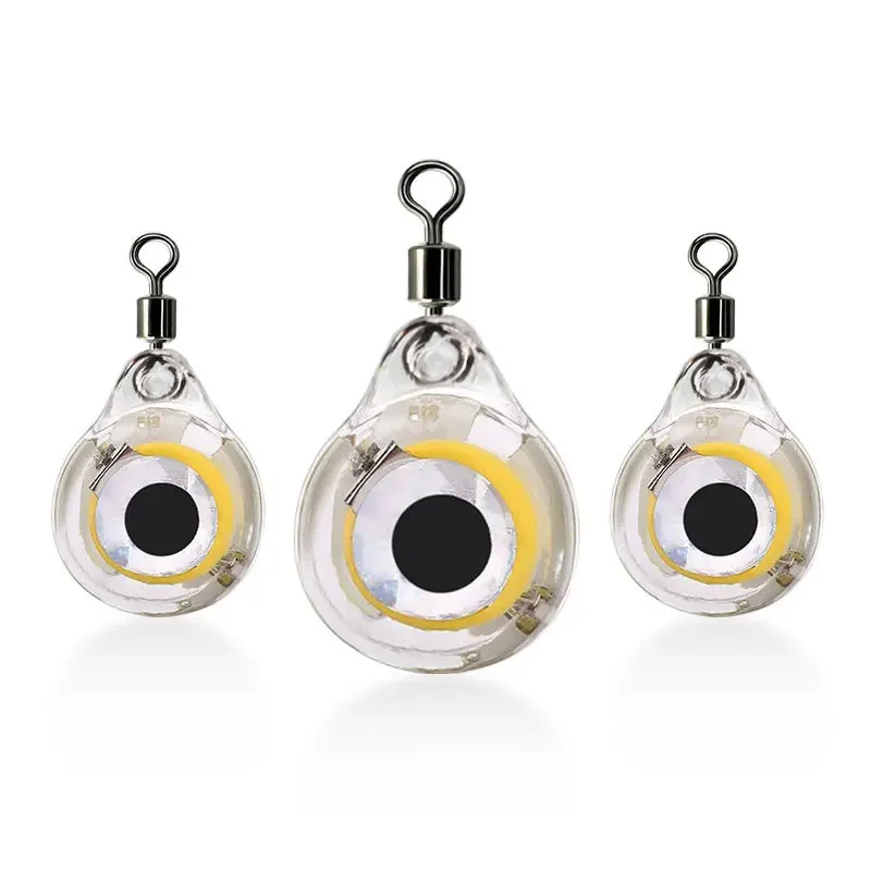 Cebo de pesca de calamar subacuático led, forma de ojo de luz de pez, lámpara de pez luminosa, señuelo de gota profunda, colorido, electrónico