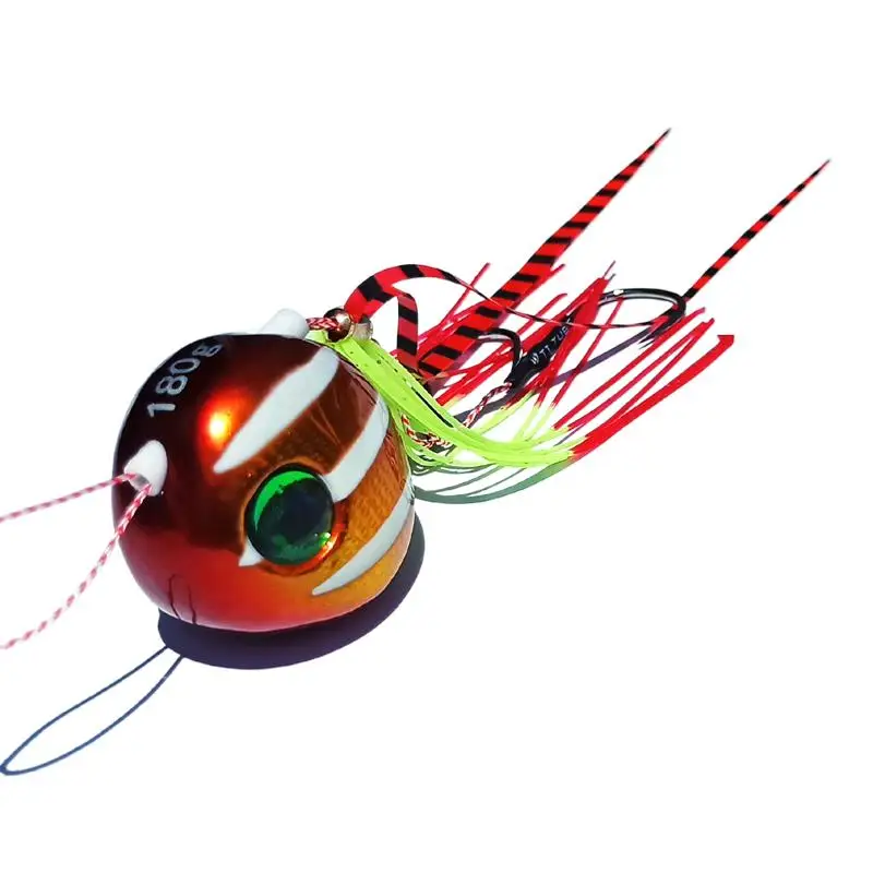 ALASICKA 1 Uds 100g/120g/150g/180g/200g Tenya Glow Lumious Kabura Pesca deslizador pargo/mar Bream Jig head con falda señuelo de Jigging - imagen 5