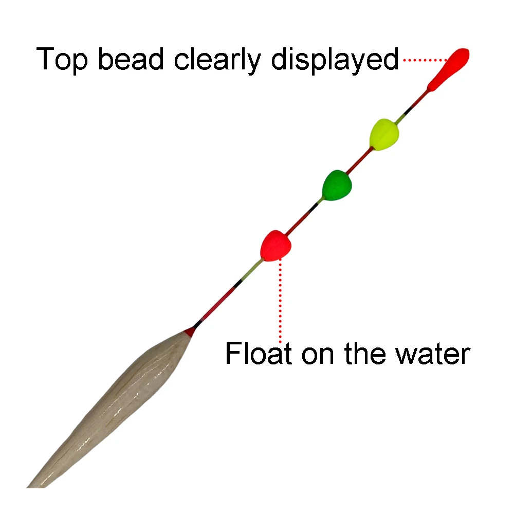 Transmisor de señal de cola flotante extraíble, llamativo frijol, herramienta de aparejos, color rojo/amarillo/verde, 10 Uds. - imagen 5