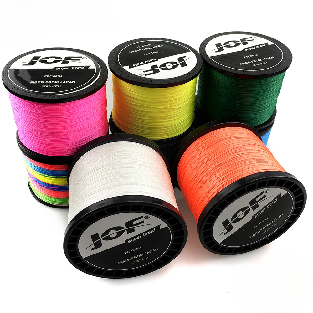 JOF 500M/1000M 4 hebras súper fuertes 10-80lb 4 líneas de Pesca trenzadas PE multifilamento para Pesca de carpa cuerda de alambre Pesca - imagen 4