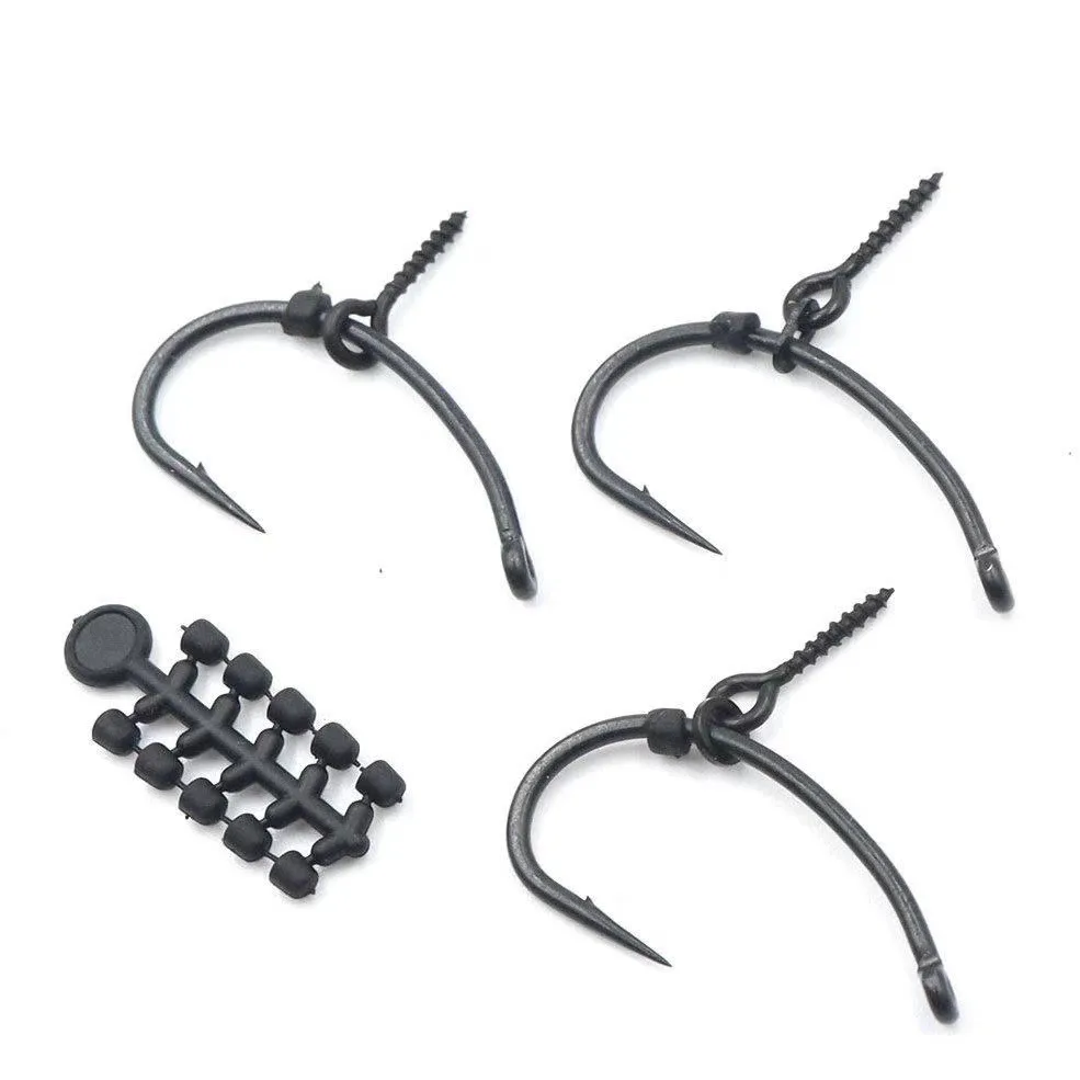 Tapones de anzuelo de pesca de carpa, aparejo de Terminal Ronnie, cuentas de tope para cebo de carpa, accesorios de pesca de fijación de tornillo Boilie emergente - imagen 3