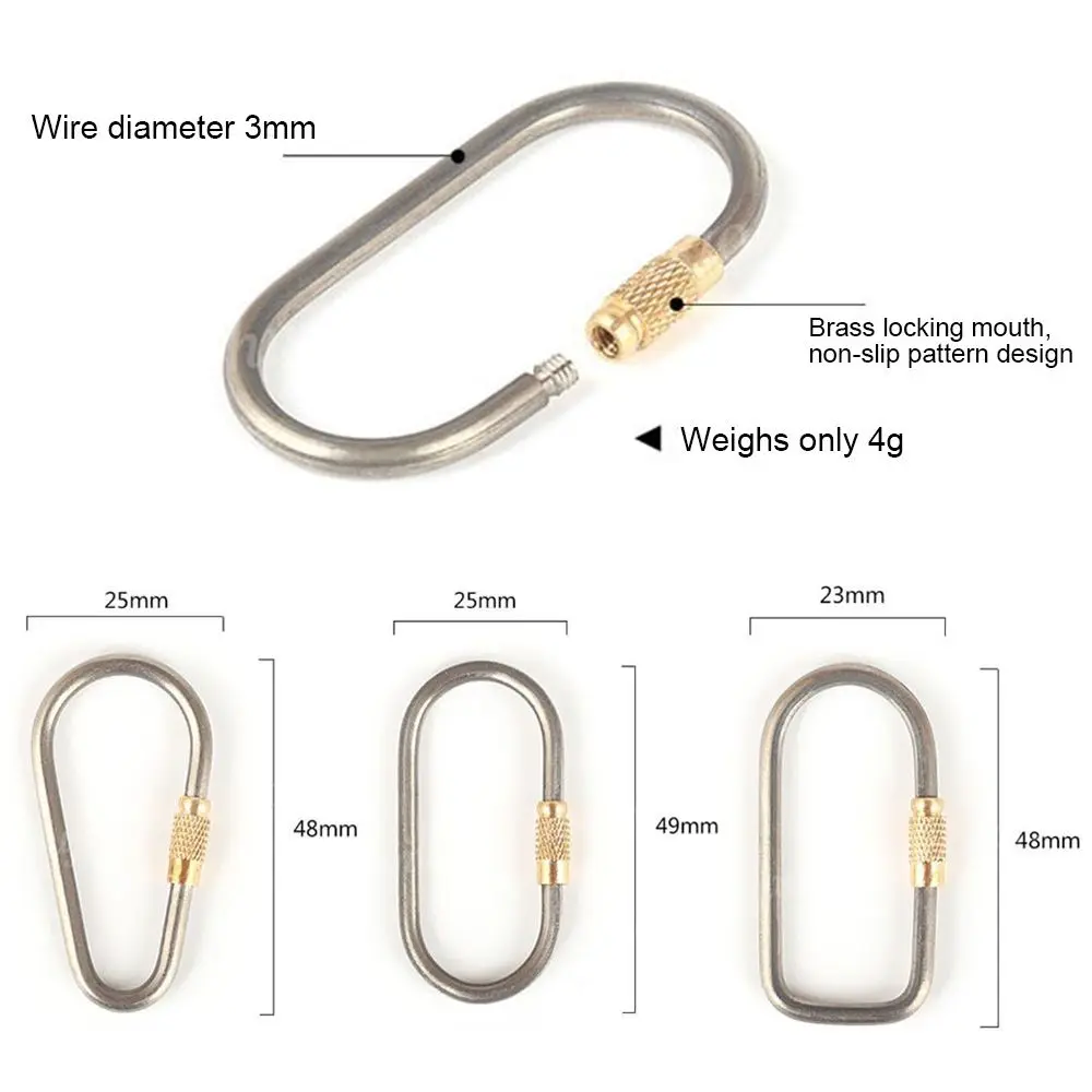 Hebilla de mochila portátil EDC de alta calidad, 2 piezas, hebilla colgante ligera, llavero de titanio TC4, mosquetón para acampar al aire libre - imagen 5