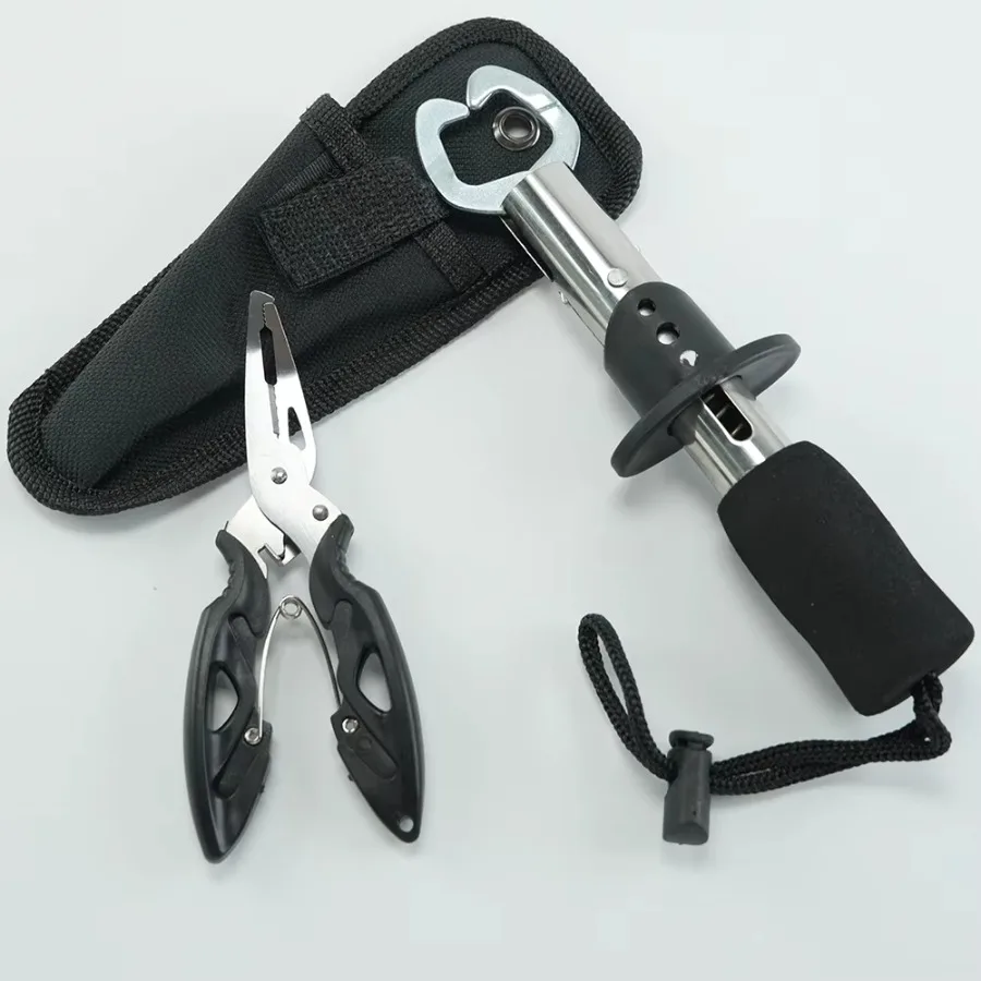 Kit herramientas pesca acero inoxidable – Controlador, pinzas, removedor
