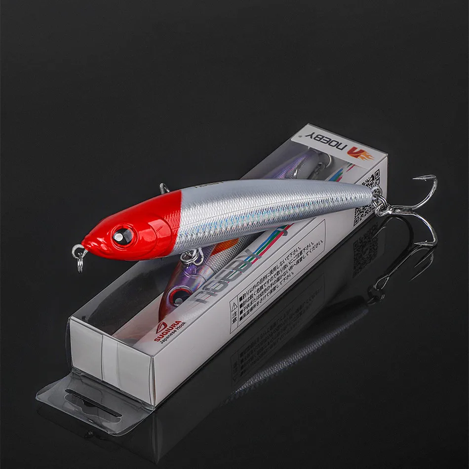 NOEBY-señuelo de pesca de 180mm/145g, 2 uds., gran juego, lápiz que se hunde, cebo duro Artificial de fundición larga, agua salada para atún GT - imagen 5