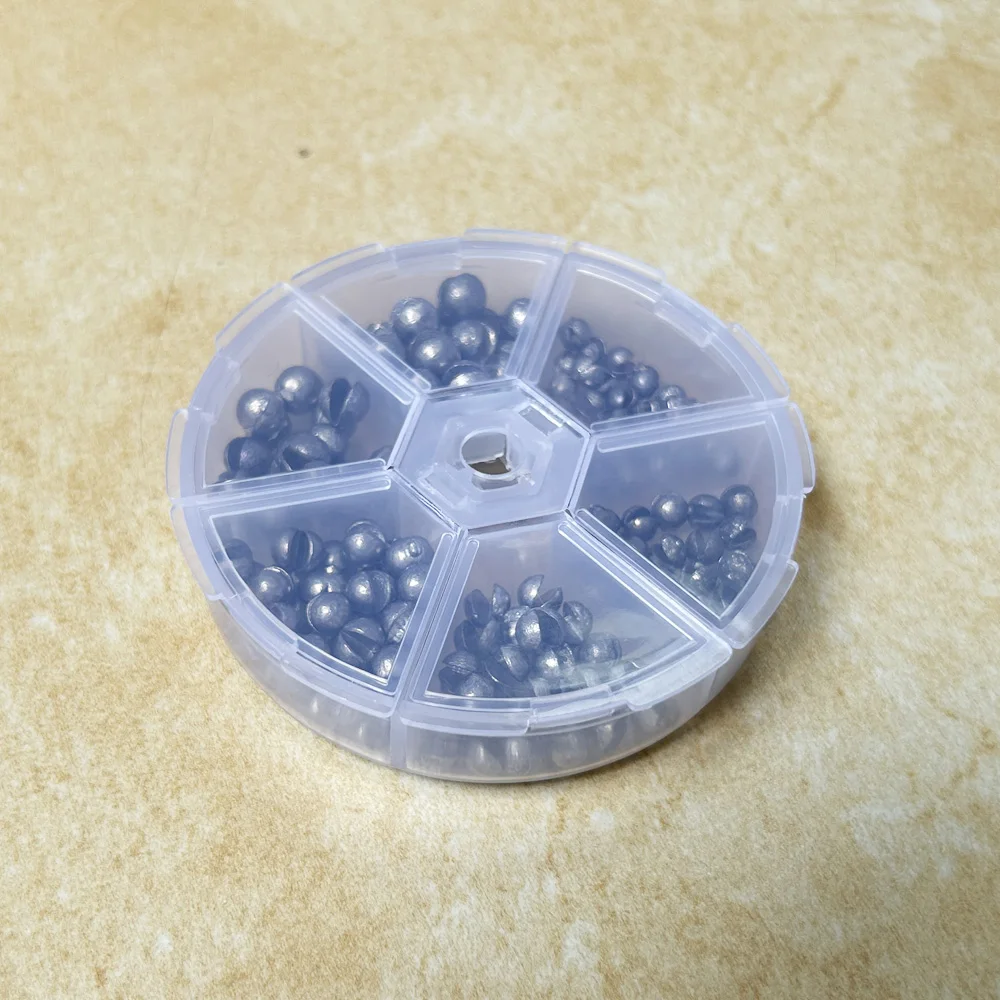 140 unids/caja pesca anillo dividido redondo plomo de pesca para aparejos flotantes de pesca buenos accesorios - imagen 5