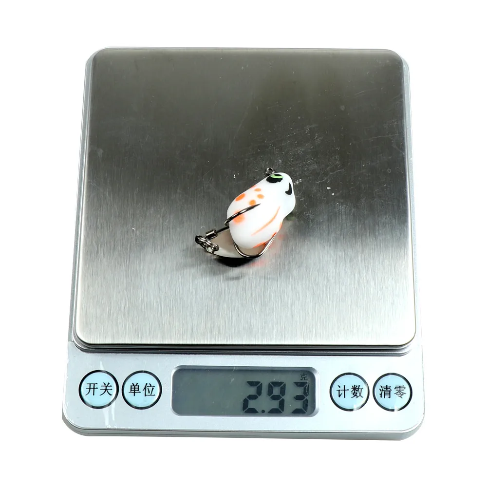 Señuelo de pesca 2,5 cm/3,2g rana suave con anzuelos dobles cebo Artificial de rana TopWater - imagen 3