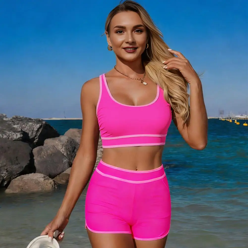 Traje de baño mujer racerback y shorts bóxer para pesca deportiva - imagen 2