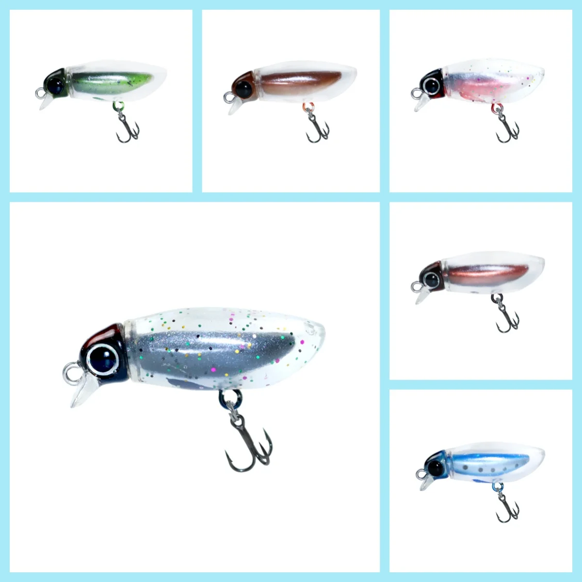 6 uds pececillo flotante 38F lápiz 38mm 2,7g Topwater cebo de silicona Artificial cuerpo de plástico suave Señuelos de pesca de trucha - imagen 2