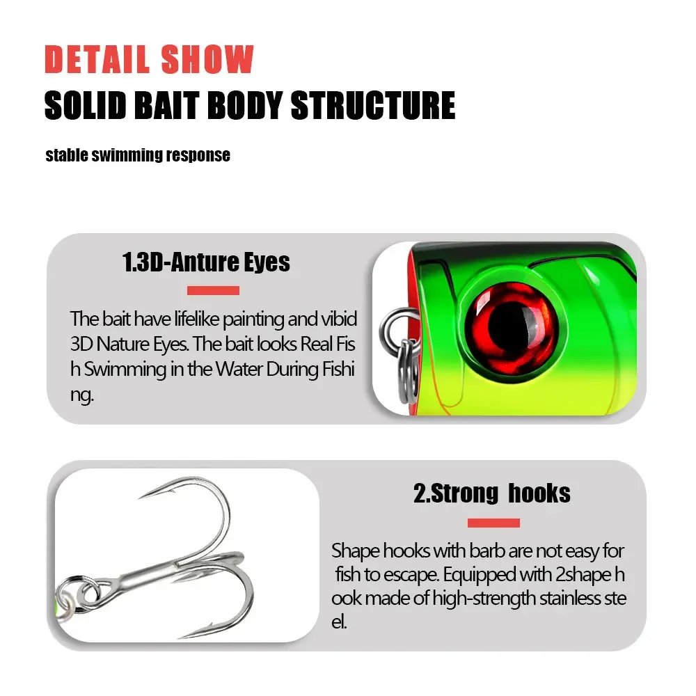 Señuelos de pesca Topwater Popper 140mm 59g superficie de agua salada Twitch Wobblers para Lucio Swimbait cebo duro Artificial de fundición larga - imagen 5