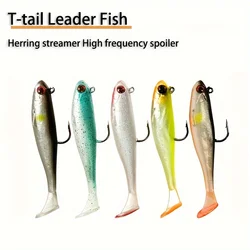Cebo líder cola en T imitación pescado 2,8" y 3,5"