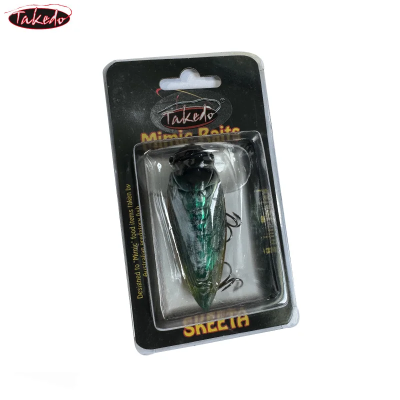 TAKEDO 7CM 13G cigarra señuelo de pesca Topwater Popper insecto cebo pesca de mar señuelo Wobbers para atún lubina carpa - imagen 5