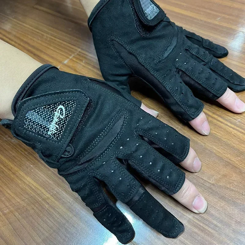 Guantes de pesca medio dedo Gamakatsu – Antideslizantes transpirables UV