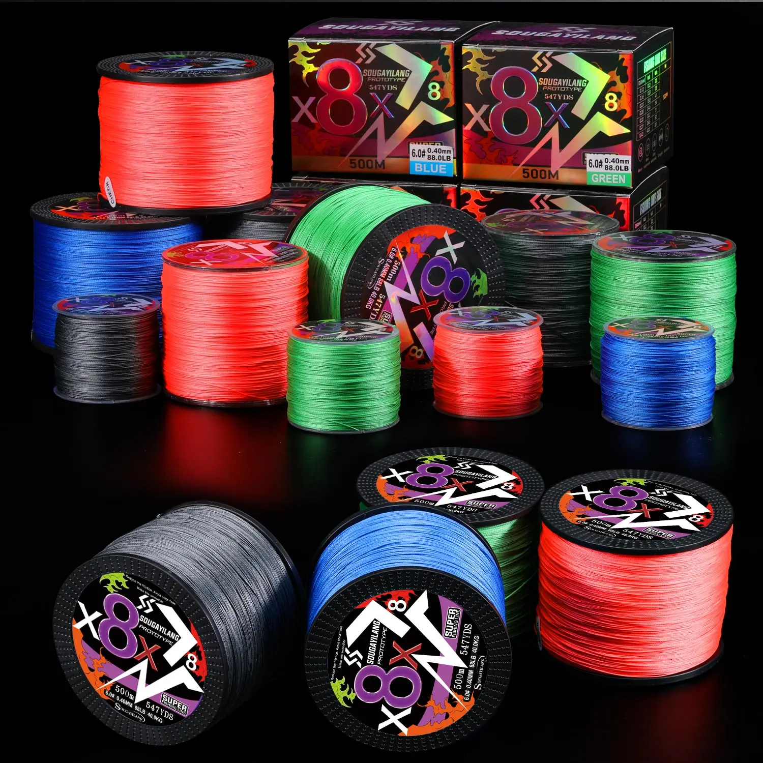 Sougayilang 300M 500M 8 hebras 4 hebras hilo de pescar trenzado 18-88LB multifilamento X8 sedal súper fuerte para agua salada - imagen 3