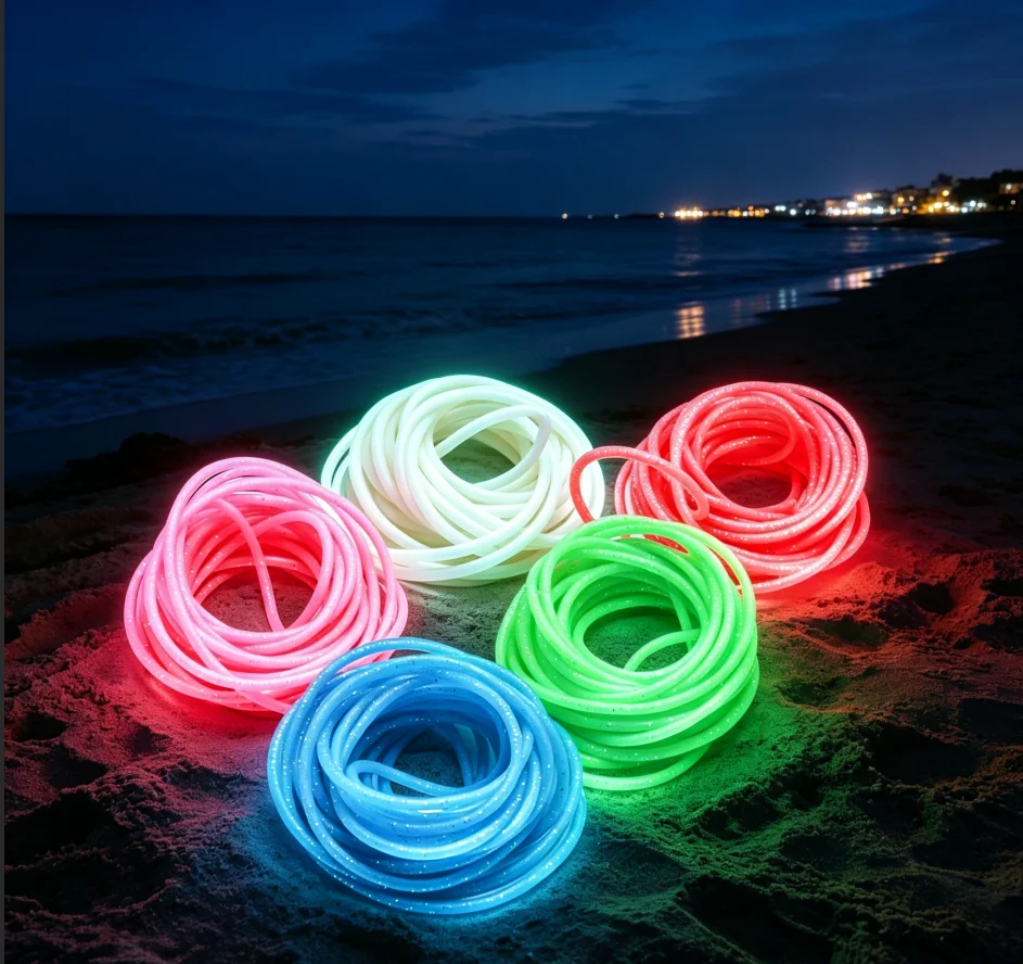 Tubos fluorescentes blandos anti-mordeduras para pesca nocturna
