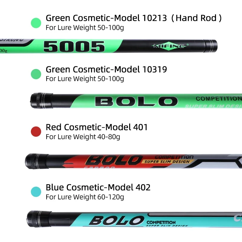 MIFINE-caña de pescar telescópica de carbono para agua dulce, señuelo con peso de 50-100/40-80/60-120g, 4M/5M/6M/7M - imagen 3