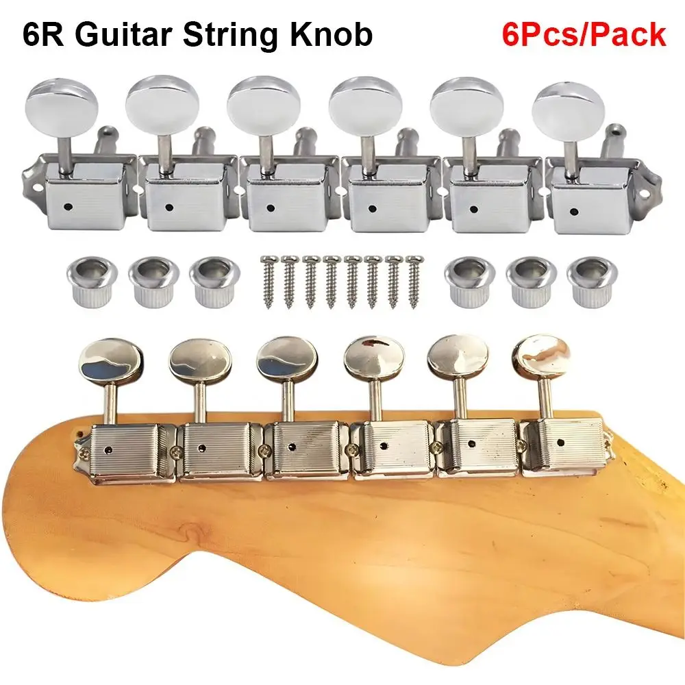 Clavijas de afinación cromadas 6R en línea – Retro para guitarra ST/TL - imagen 3