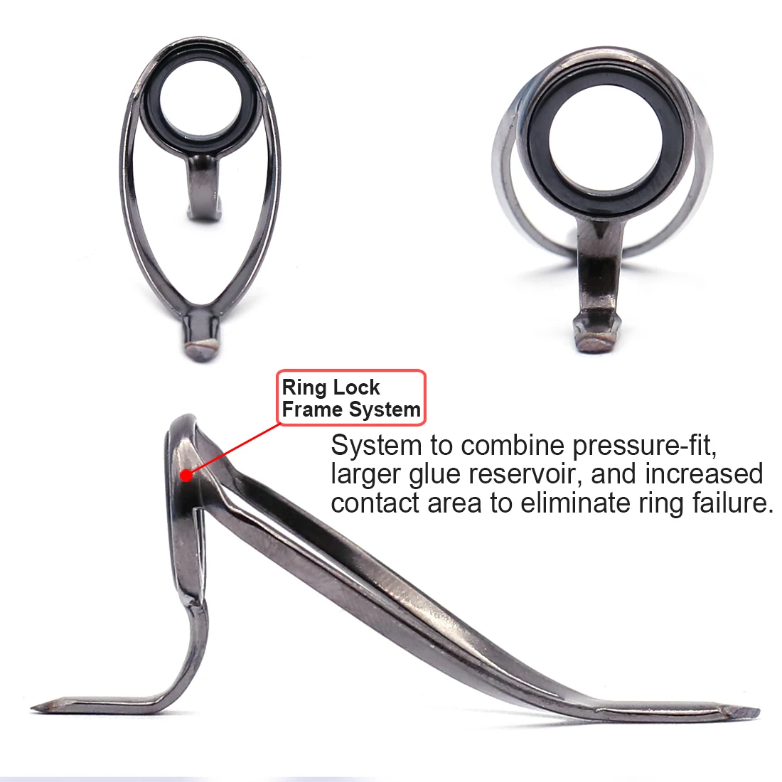 Guía de caña de pescar de 9KM tipo LC, 10-20 piezas, guías de caña de pescar de doble pierna, ojos, anillo de cerámica de acero inoxidable para ojales de caña de pescar - imagen 4