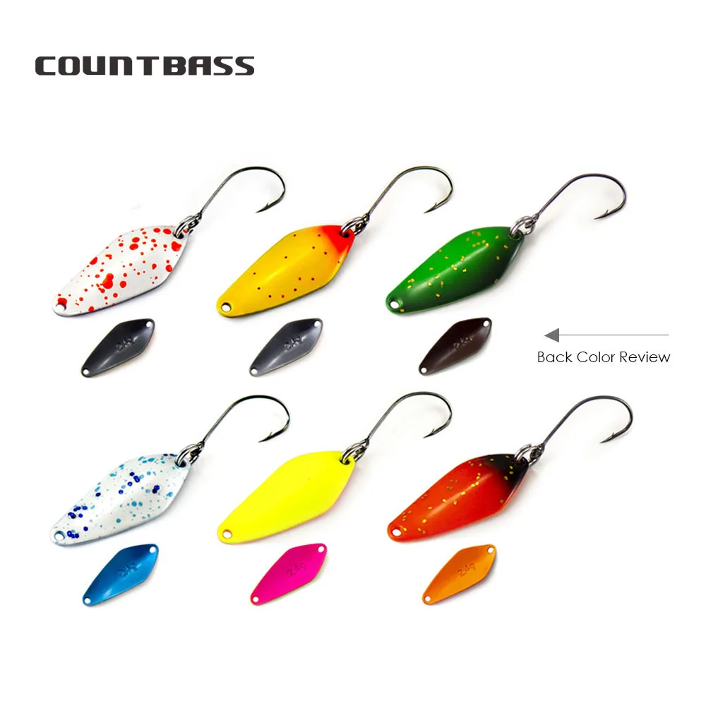 Cucharas de pesca de trucha COUNTBASS 2,4g 3/32oz señuelo de Metal fundido para cebos de latón de Metal de lubina de salmón - imagen 5