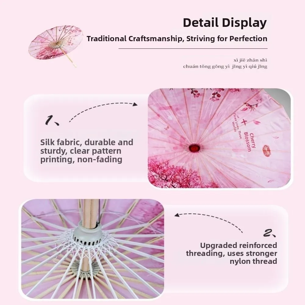 Paraguas de papel aceitado para novia de boda antiguo chino, disfraz de dragón y Fénix de 56cm, paraguas de fotografía