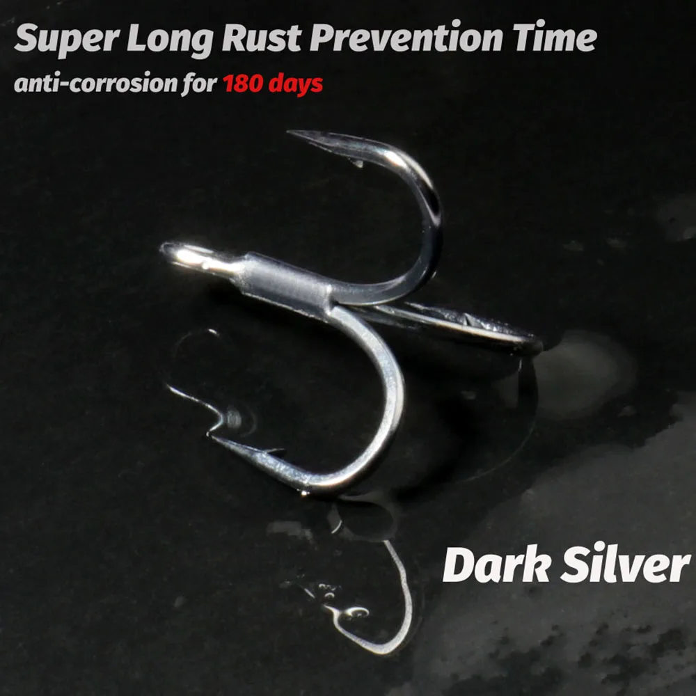 GOBAIT 20PCS Anzuelos triples 2 # -10 #   Anzuelo con púas afilado, ángulo de acero rico en carbono, herramienta antioxidante de níquel, aparejos de Pesca, anzuelo de Pesca - imagen 4