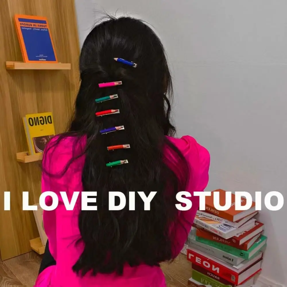 6 unids/set tendencia Cool horquillas grabables lápiz de colores Clip de pelo horquillas mujeres/hombres - imagen 2