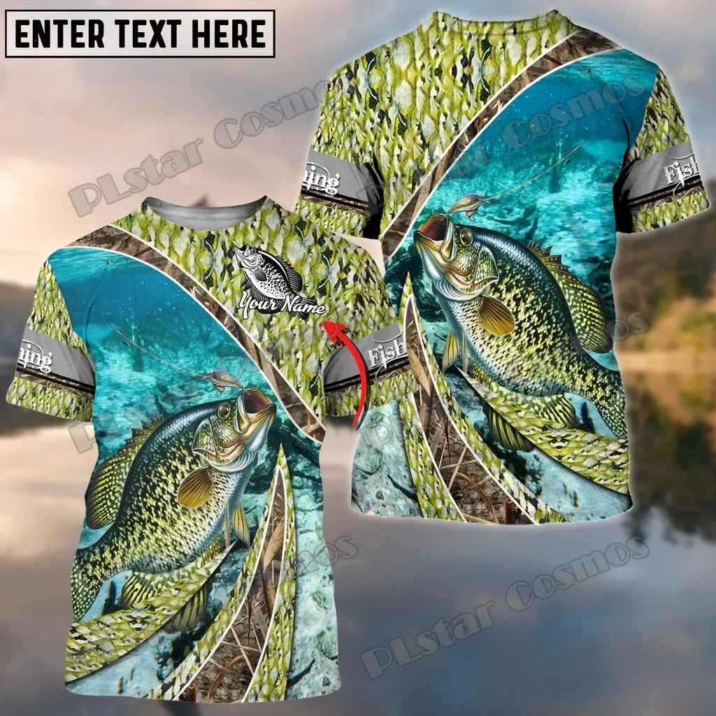 Camiseta pesca Crappie Fish Reaper hombre estampado 3D personalizada - imagen 3