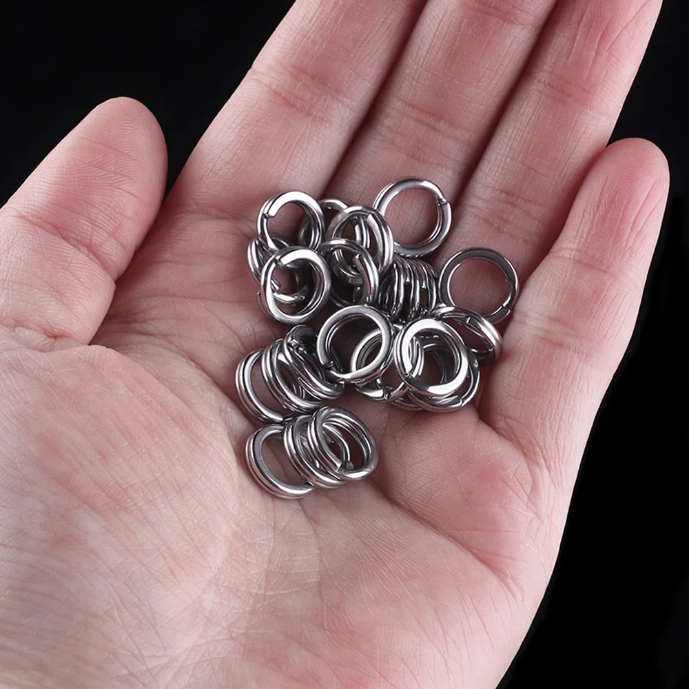 Anillos divididos de pesca de 1000 unids/lote para cebo duro, Conector de acero inoxidable-12 0 #, anillos divididos de doble bucle para señuelo, venta al por mayor - imagen 5