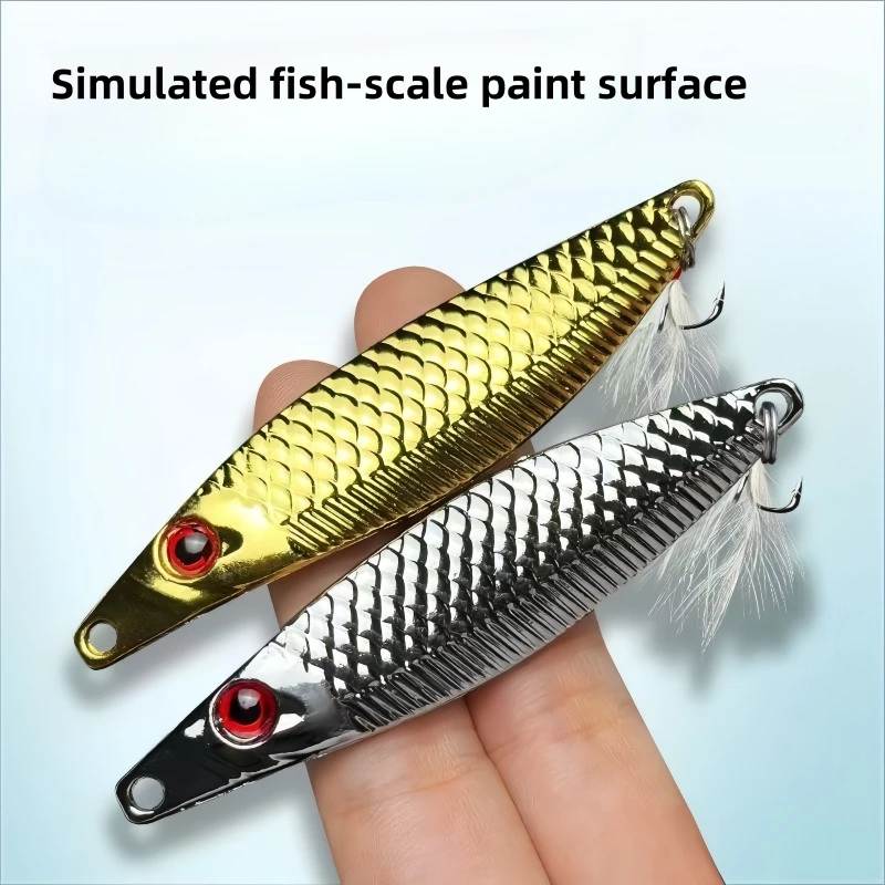 Placa de hierro flash en forma de pez, color aleteo, aleteo, caída, tiro lejano, bajo, tira blanca, juego de señuelos - imagen 4