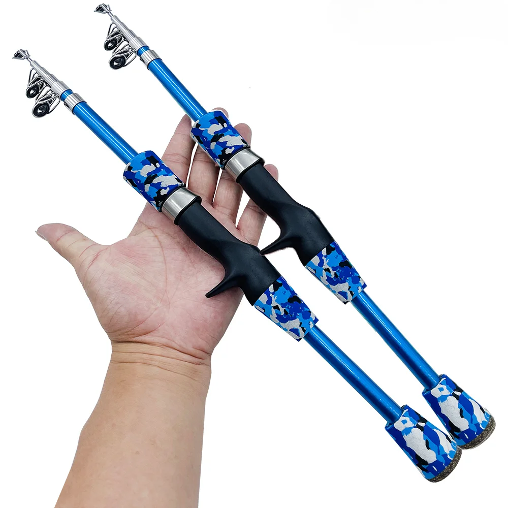Caña de pescar de trucha 1,3 m 1,5 m 1,8 m Jigging Spinning Casting Fly ultraligera mano señuelo varillas alimentador equipo camuflaje Mini viaje Surf - imagen 2