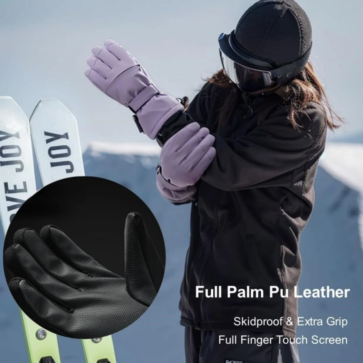 Nuevos guantes de esquí de invierno para hombres y mujeres, guantes de felpa gruesos impermeables, guantes cálidos para ciclismo, Camping, esquí, 1 par - imagen 4