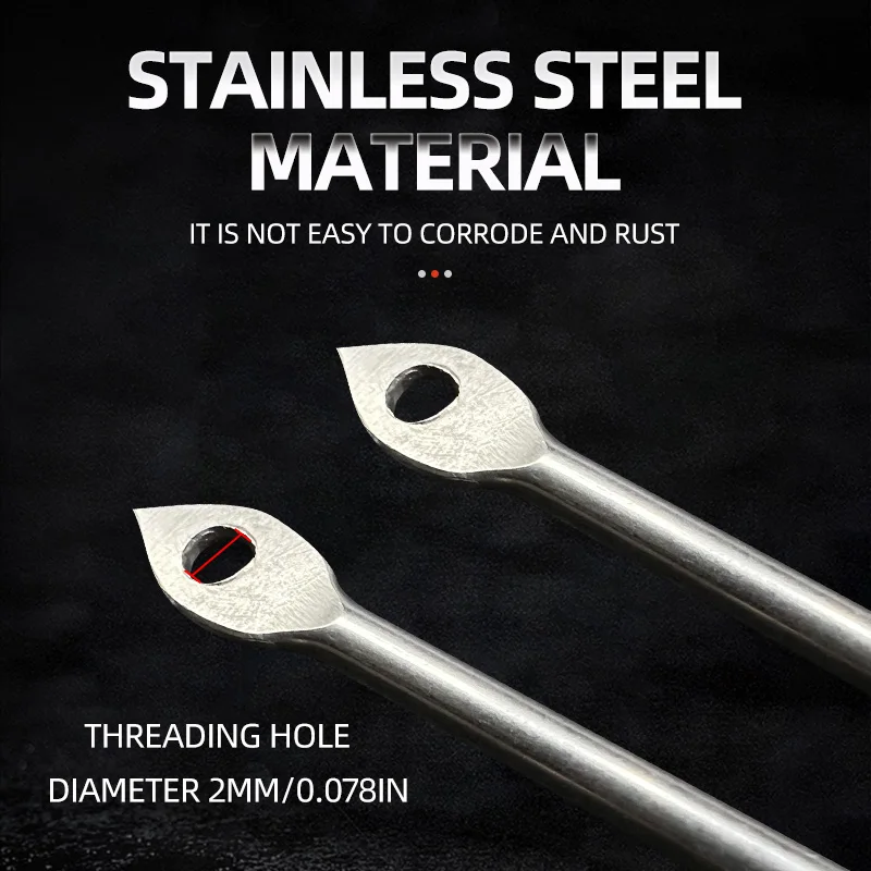 Anzuelo de paraguas de calamar de acero inoxidable, plantillas luminosas de calamar que brillan en la oscuridad, mango largo, anzuelos de calamar de doble capa para pesca - imagen 4