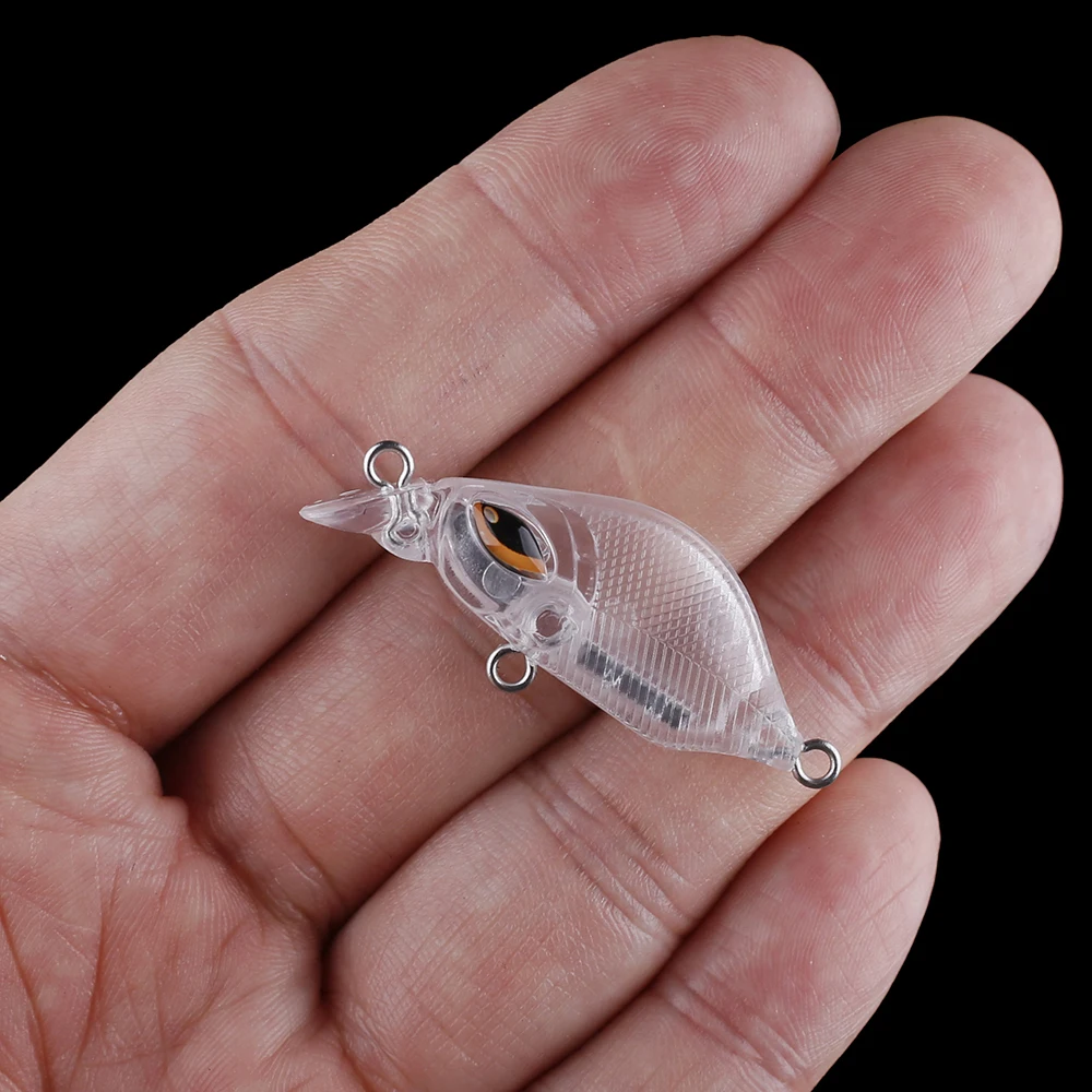 Chan'sHuang-Cebo en blanco sin pintar, 30 piezas, 40mm, 3g, Mini Crankbaits de hundimiento silencioso, aparejos de señuelo de pesca artificiales hechos a mano - imagen 3