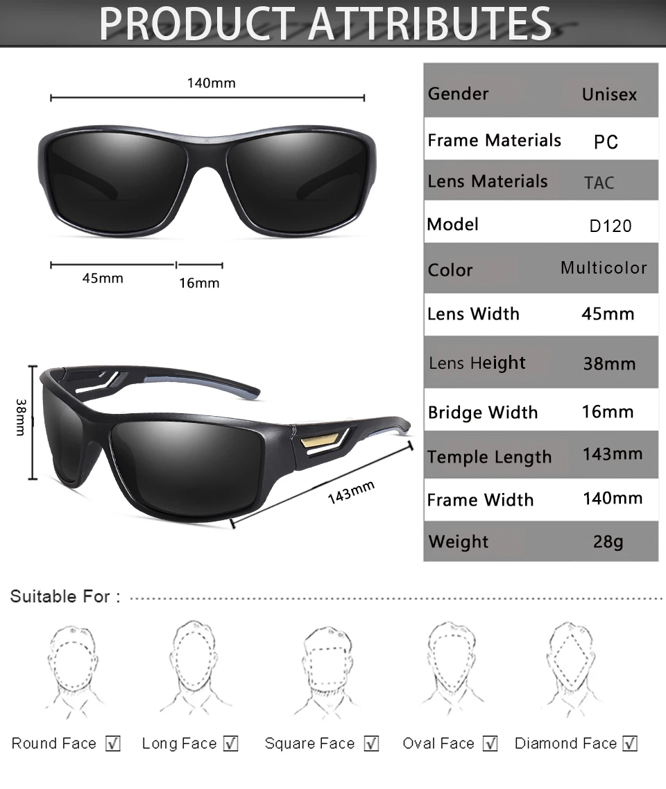 Gafas de sol polarizadas para ciclismo, lentes de camuflaje, conducción, deportes al aire libre, pesca, correr, UV400 - imagen 4