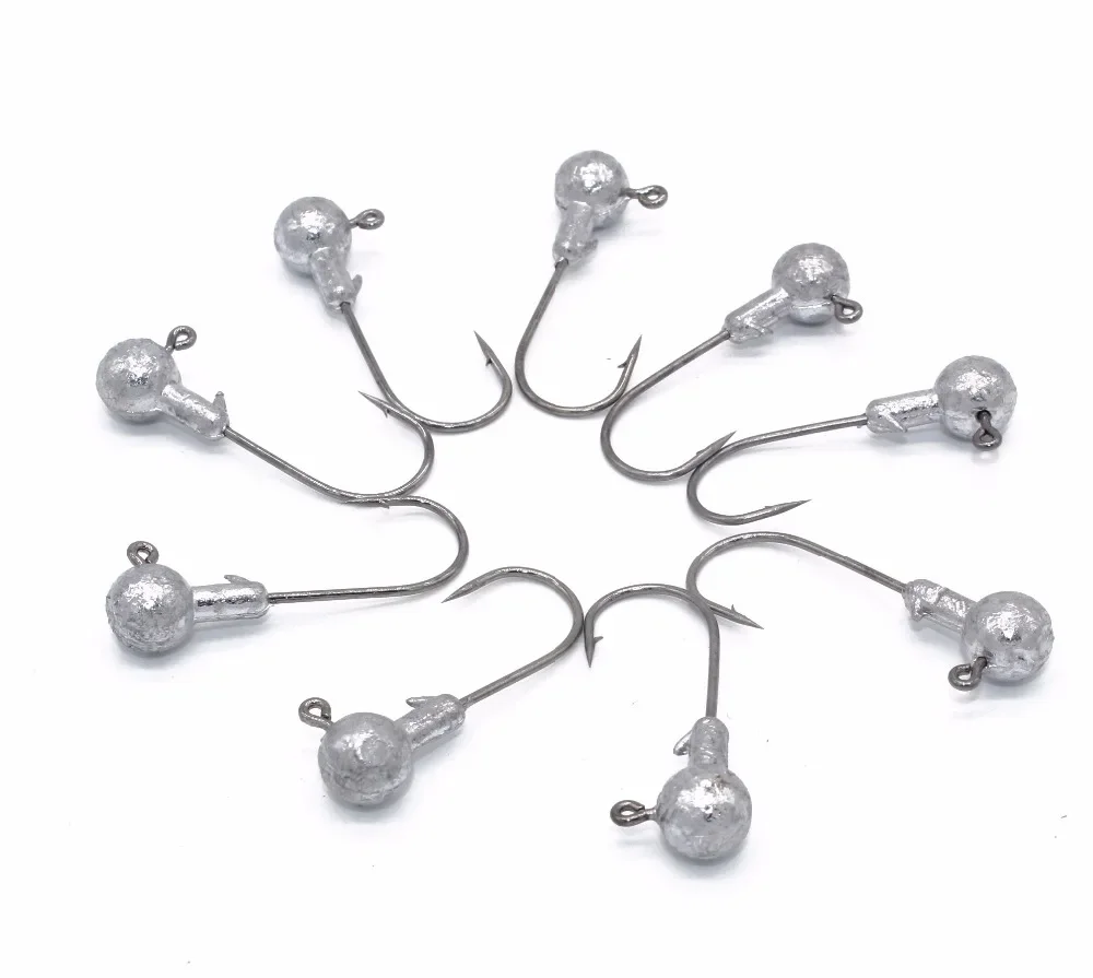 Anzuelos de pesca con cabeza de plomo, aparejos de pesca con señuelo suave, alta calidad, 1g/2g/4g/6g/8g/10g, 5 PSC/lote, nuevo, 2018 - imagen 2