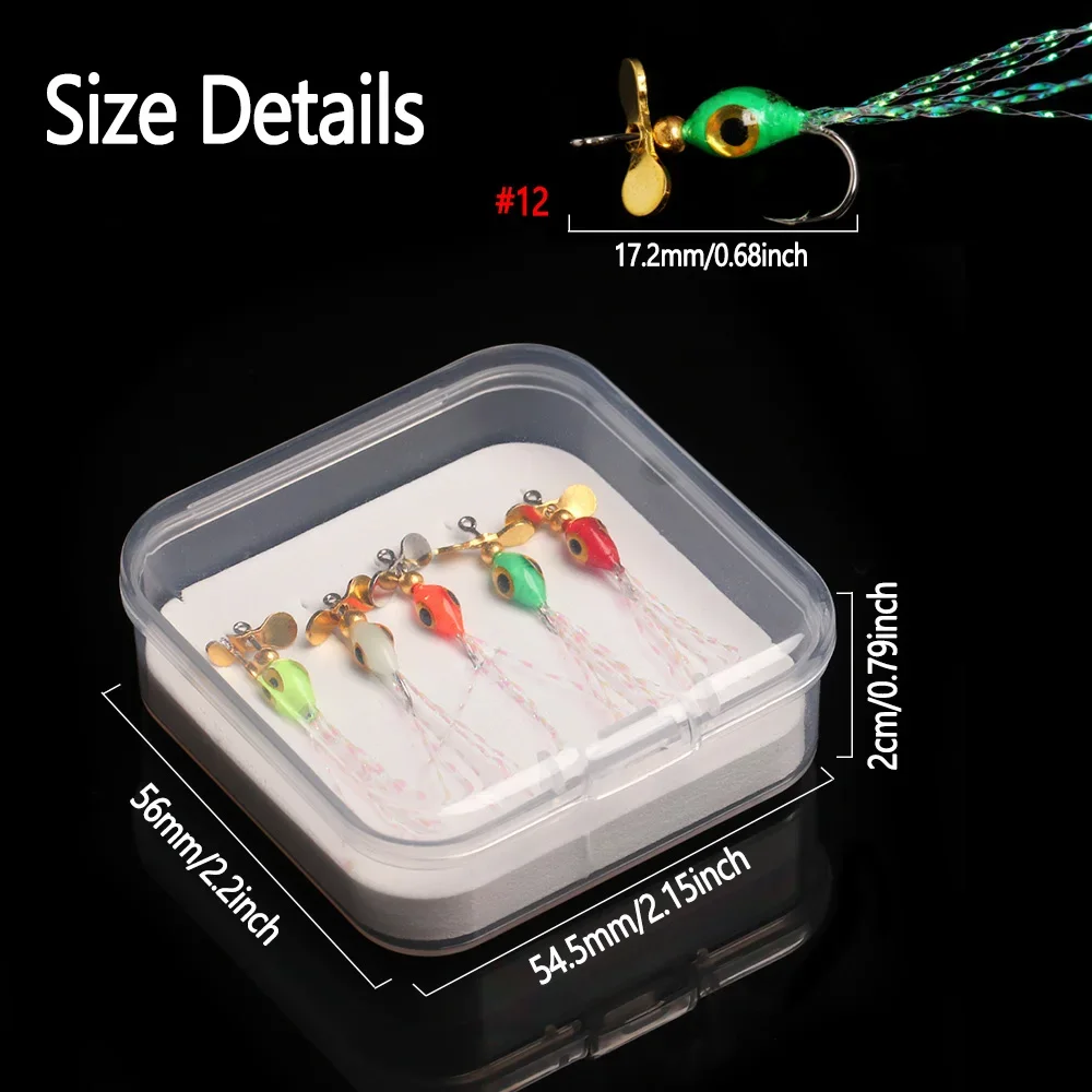 Bimoo-anzuelos de cebo de pez pequeño Natural, hélice de pesca con mosca, lentejuelas 3D, Ojos de pez, epoxi, ninfa, pececillo, señuelo de pesca de trucha - imagen 4