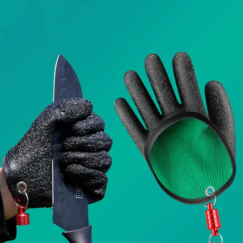Guantes de caza de látex profesionales izquierdo o derecho, guantes de pesca antideslizantes, protección de mano, rasguños de pinchazos, pescador - imagen 3