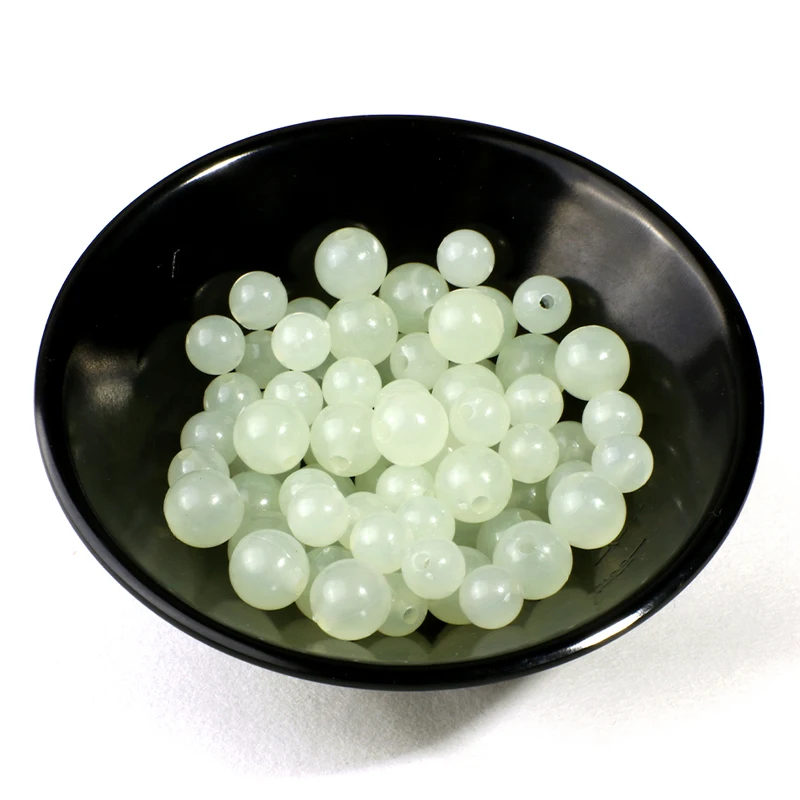 Cuentas luminosas para pesca, frijoles espaciales de 4mm, 5mm, 6mm, 100 unids/bolsa, señuelo de goma suave, bolas flotantes brillantes para aparejos de pesca al aire libre - imagen 3