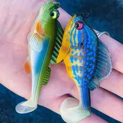Goby señuelo de pesca de 7cm y 14g, cebo suave con cabeza de plomo, Swimbaits para peces que saltan, dormilón oscuro, plantilla de pesca, cola de paleta, señuelo de Lucio
