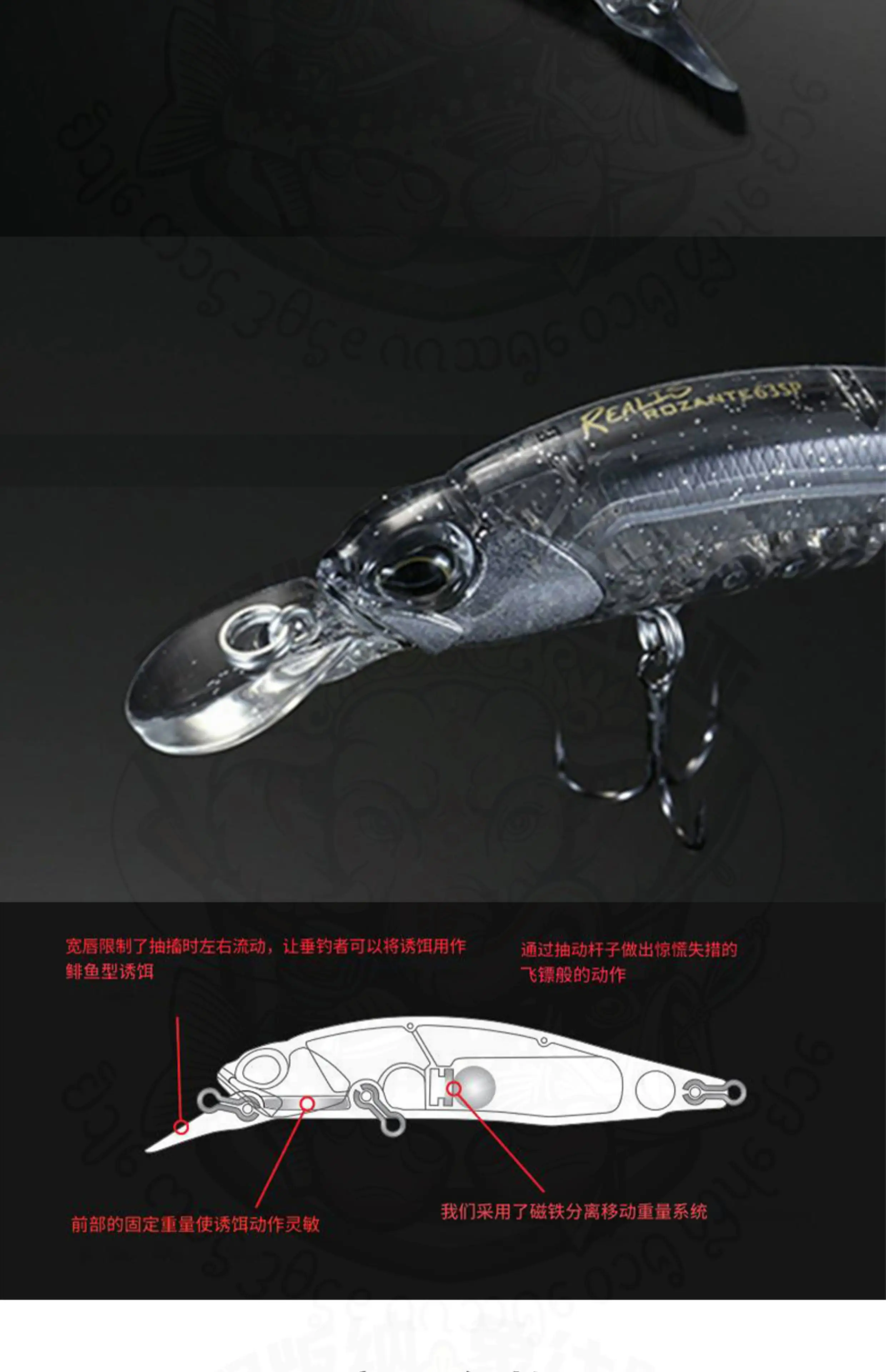 DUO JAPÓN REALIS ROZANTE 77SP 63SP Suspensión Tiro Parada Mino Perch Boca Señuelo Cebo duro - imagen 5