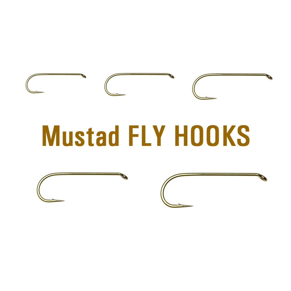 Mustad 30 Uds acabado bronce Streamer firma anzuelo de pesca con mosca 2X fuerte 3X vástago largo Micro púa ojo anillado anzuelos de trucha forjados - imagen 5