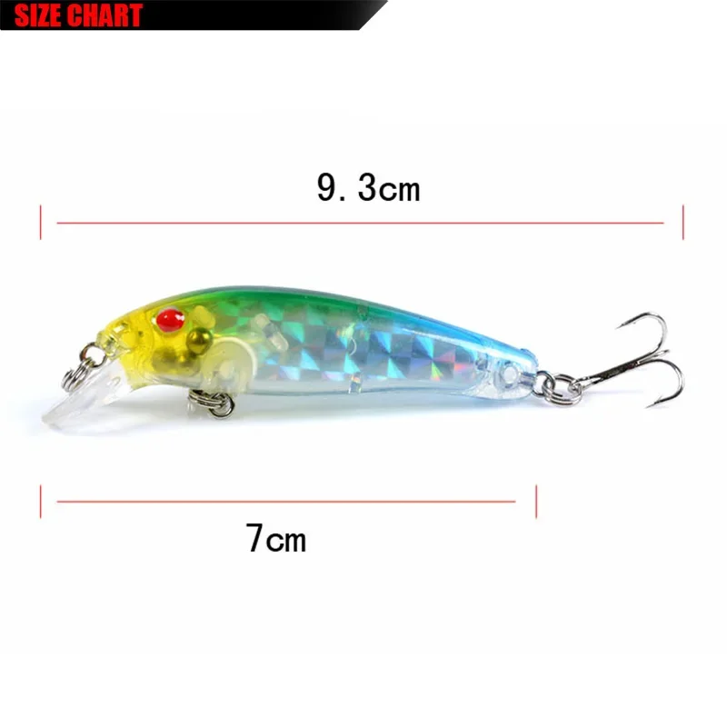 6 unids/lote Pesca Minnow juego de Señuelos de Pesca 7cm 6,5g colores mezclados manivela cebos duros artificiales para lubina Pike perca trucha Crankbait - imagen 3