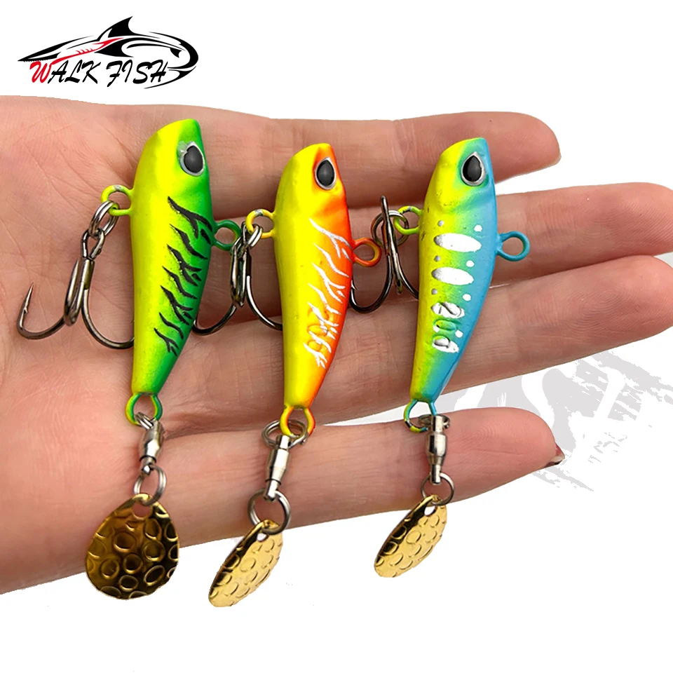 WALK FISH-señuelo de hoja Vib de Metal con ojos 3D, cebo de vibración que se hunde, vibración Artificial para lubina, Lucio, perca, aparejos de pesca, 7/10/15/20g - imagen 5